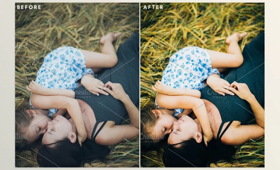 Creative Market - Family Lightroom Presets - Effortless edits for stunning, moody outdoor photography!