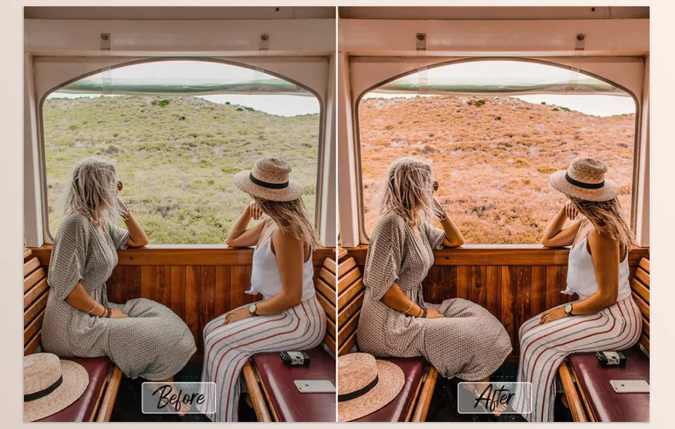 Creative Market - 10 Pro Desert Mobile And Desktop Lightroom Presets - Transform your desert photos with warm, vibrant tones using these professional Lightroom presets.