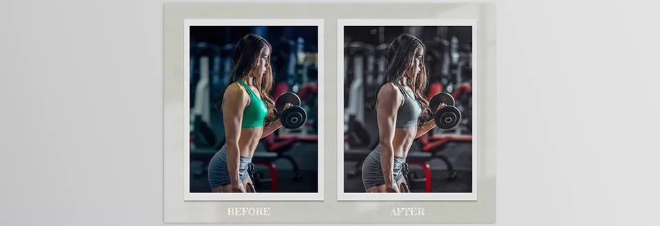 Fitness Lightroom Presets Photoshop - A cool, moody finish highlights strength and symmetry in perfect balance.