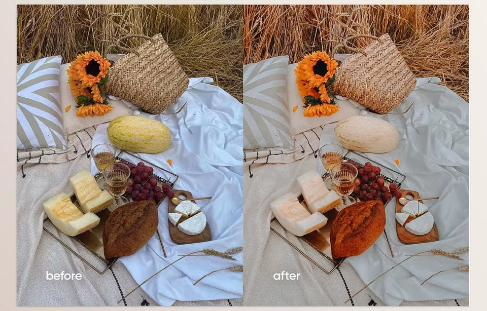 Creative Market - 6 Fall Lightroom Presets - Presets offer convenience while still allowing for adjustments and modifications to achieve the perfect look.