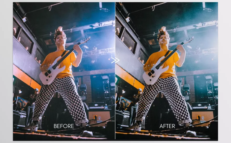 Creative Market - Cinematic Moody Concert LR Presets - Add a cinematic glow to your concert photos with these moody presets.