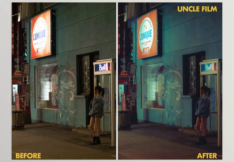 Street Presets Vol II - The city comes alive at night, with every neon light casting a story in deep shadows and vibrant colors.