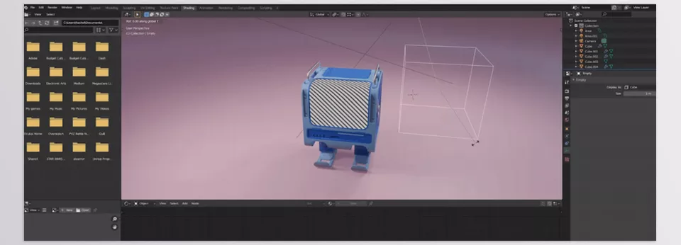 Making a Boxbot in Blender - One hour narrated time-lapse from modeling to lighting, rendering and compositing in eevee.
