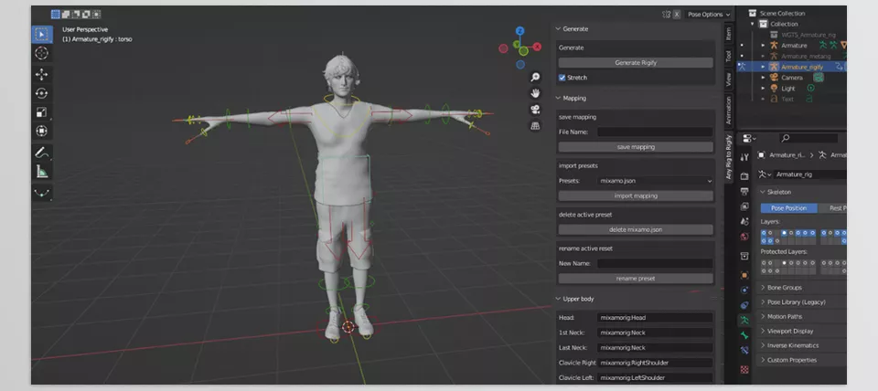Any Rig To Rigify - With a single click, you can map your bones and then select Generate Rigify.