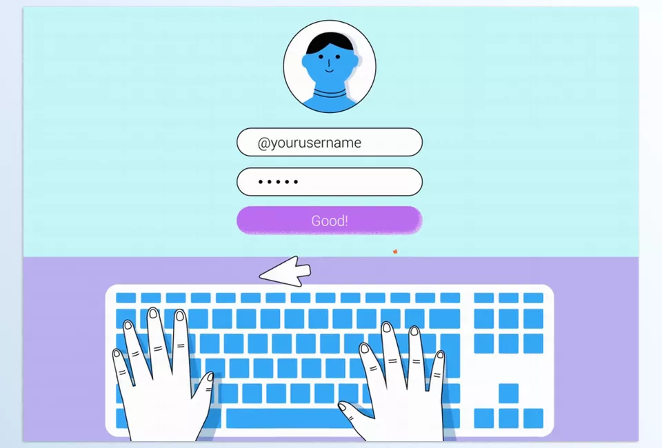 Keyboard Login Explainer for After Effects - Easily adjust colors with convenient controllers and customize text in handy placeholders. 
