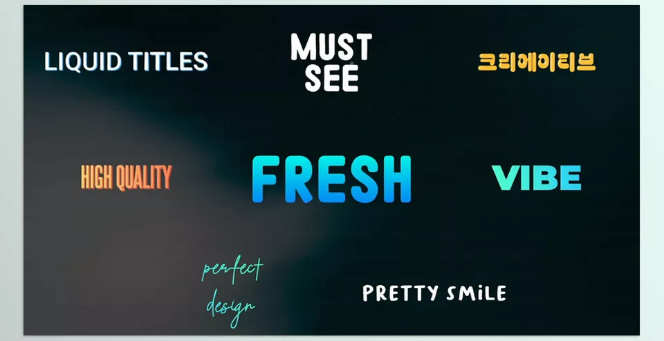 Liquid Titles for After Effects - Enhance your media with colorful, fluid motion, and eye-catching text animations.