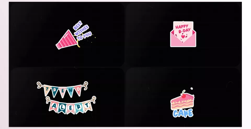 Birthday Titles for Premiere Pro - Easy to customize text and colors.