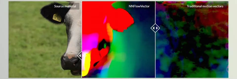NNFlowVector - comparing the output from Nuke’s normal VectorGenerator to the motion vector output of NNFlowVector.