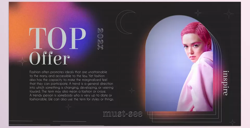 Fashion Sale Slides for After Effects - Each slide includes a convenient color controller, media placeholder, and editable text layers.