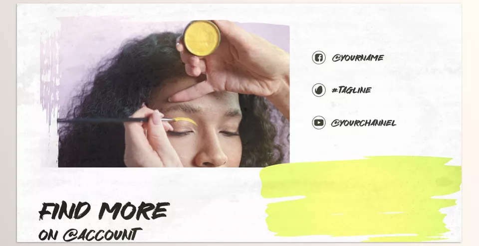 Brush End Screens for After Effects - this template brings a hand-drawn, colorful touch to your social media content.
