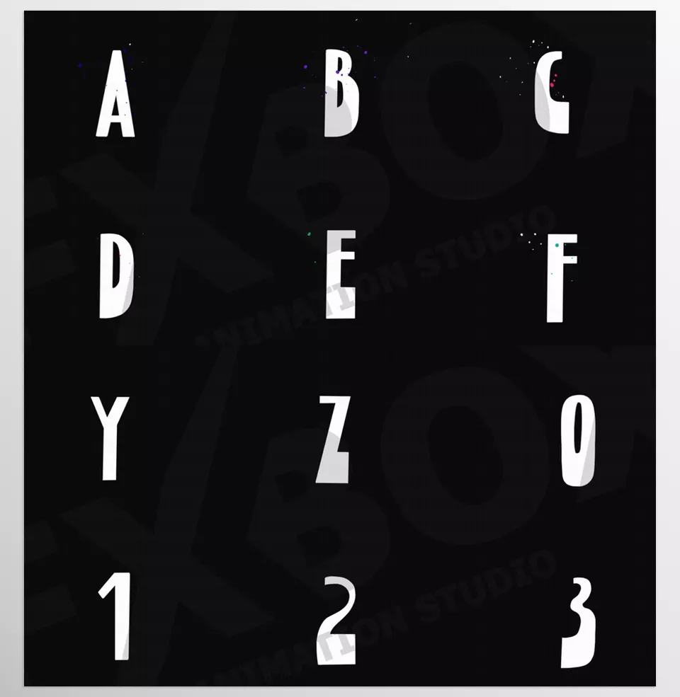 Cartoon Animated Alphabet for After Effects - customizable colors, making it perfect for creating eye-catching titles, dynamic text animations, and engaging educational content.