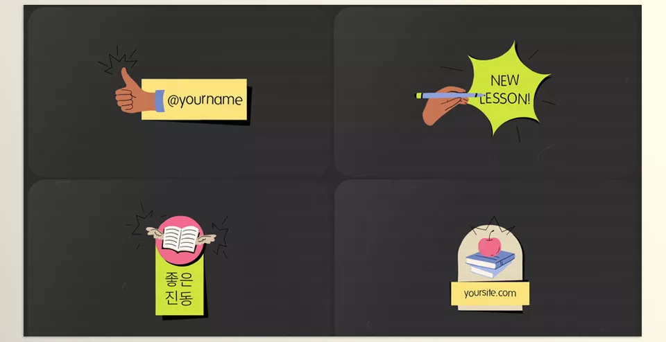School Education Titles for After Effects - Easily customize colors with the easy-to-use color controllers and customize the text in the editable text layers. 
