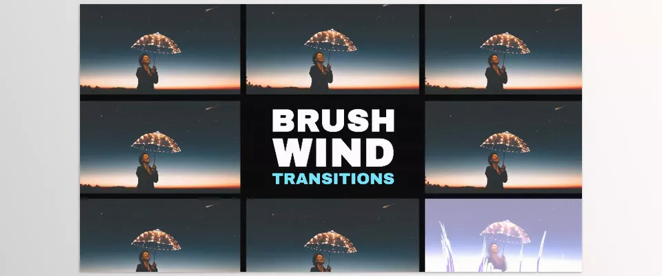 Brush Wind Transitions for After Effects - Full-color controls