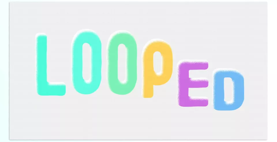 Colorful Looped Typography for Premiere Pro - a dynamic template featuring four vibrant text animations with fully editable text and customizable color controls.