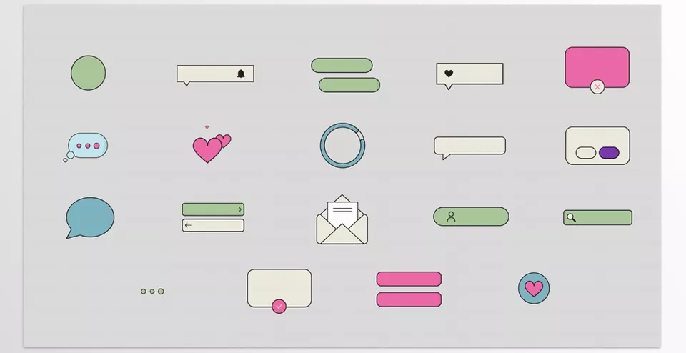 Gadget Interface Icons And Buttons for After Effects - Ideal for digital platforms, explainer videos, infographics, and social media content, these minimalistic and hand-drawn icons and buttons add a playful, cartoon-like touch to your online presence, enhancing user interaction and visual appeal.