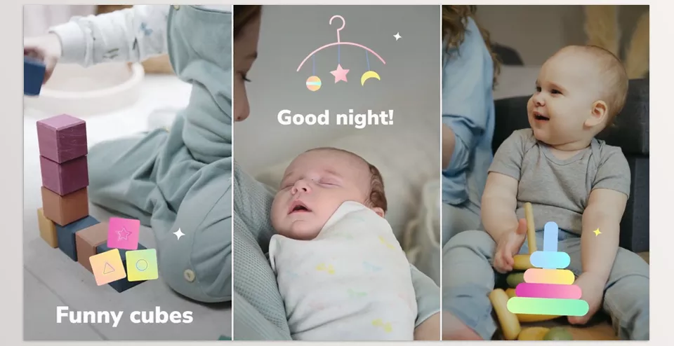 Baby Icons And Titles for After Effects - Each icon includes toggleable text and customizable colors for easy personalization.