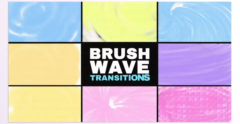 Brush Wave Transitions for Premiere Pro - These seamless, hand-drawn transitions can be easily placed between your media to create a smooth and artistic flow in your projects.