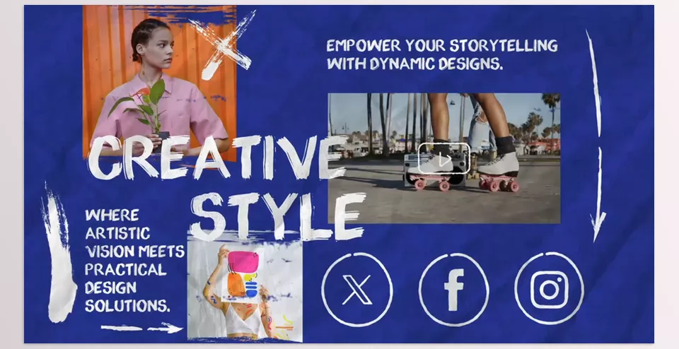Youtube Artistic Slides for FCPX - Each slide offers adjustable colors and editable text, making it perfect for social media content, vlog outros, podcast intros, or marketing promos.