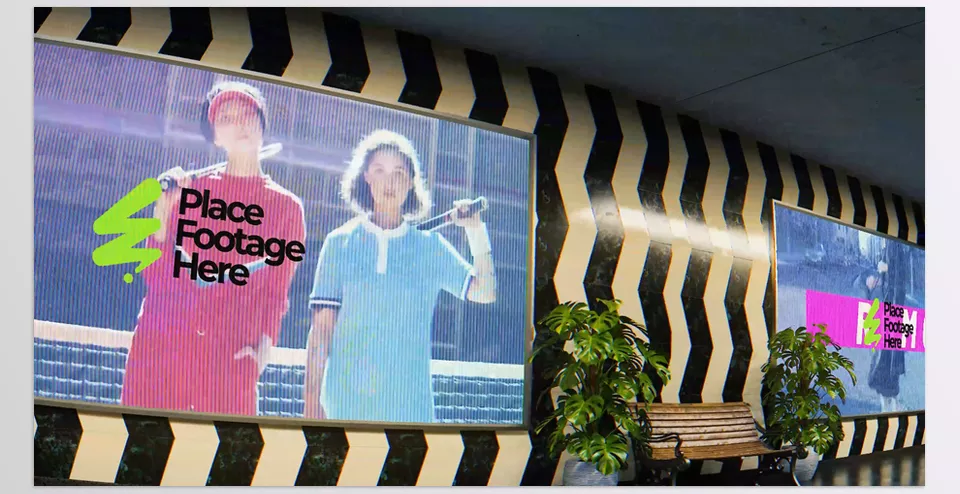 Subway Billboard Mockup - Full HD 3840×2160