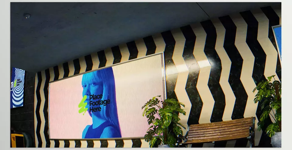 Subway Billboard Mockup - Easily customizable components for personalized designs.