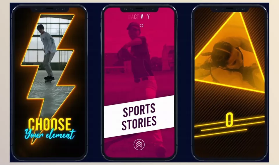 Sports Social Media Stories for After Effects - ideal for creating engaging ads, workout presentations, and athlete promos on social media.