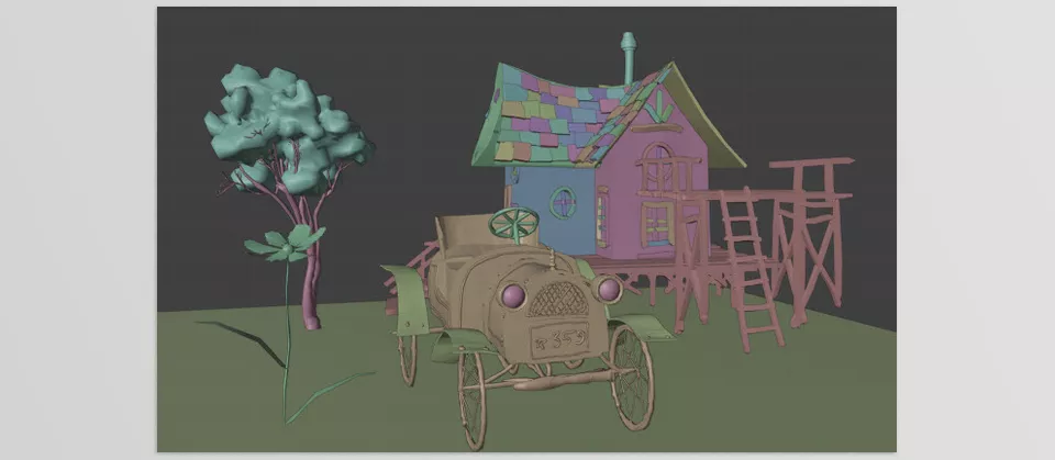 Deep Paint Pro - You can create these hand-painted style models using Grease Pencil and the DP tools.