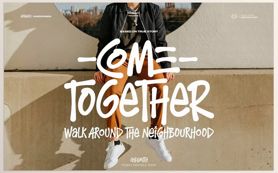 Creative Market - Collsmith Funky Doodle Font - Chic and refined, with a touch of playful elegance and a high-end design.