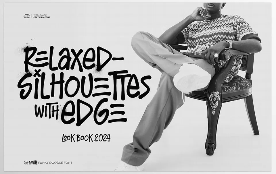 Creative Market - Collsmith Funky Doodle Font - A vast character selection, offering boundless creative freedom and infinite possibilities.