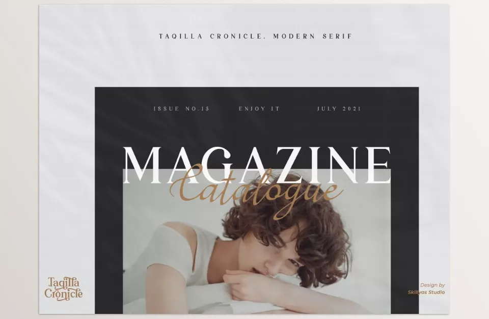 Taqilla Cronicle Modern Serif Font - a bold and distinct-looking serif font.