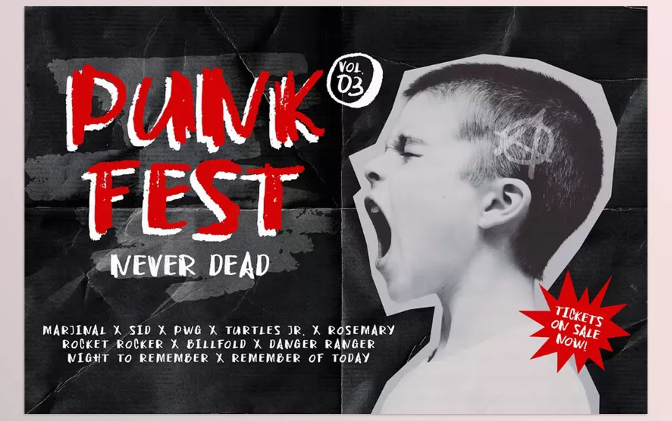 Creative Market - Punk Riot - This font captures the DIY, chaotic style of the punk era, bringing bold character and attitude to your designs.