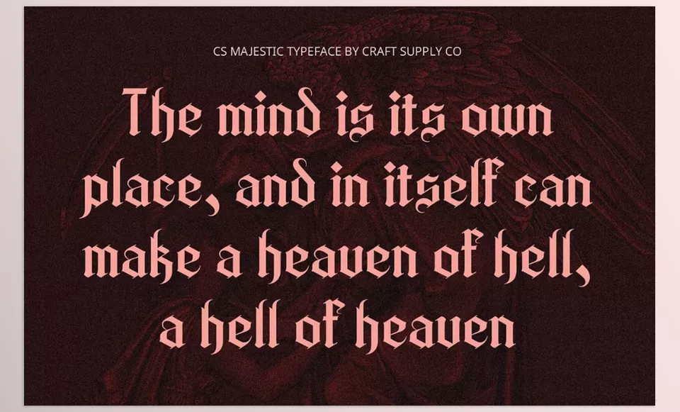 CS Majestic Blackletter Font - Intricate Letterforms for Historical and Regal Charm.