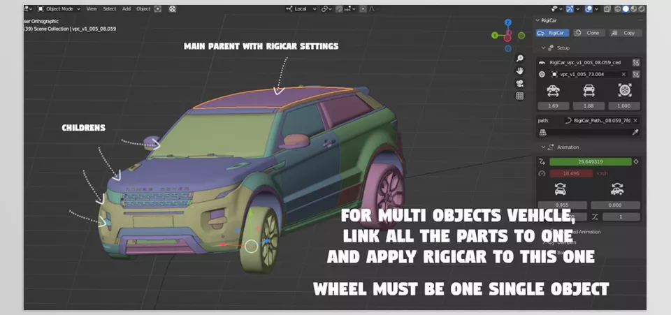 Rigicar - easy realistic vehicle animation