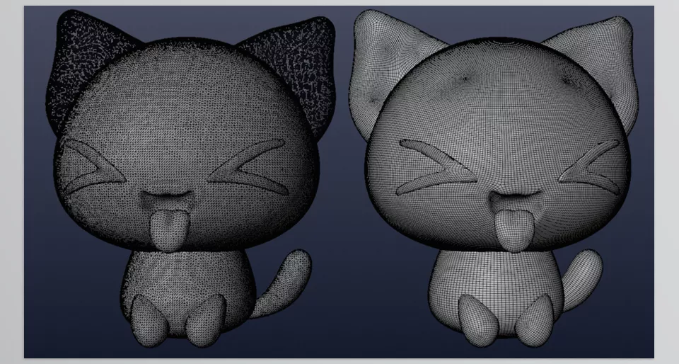 Blender - QRemeshify - Guide edge flow using seams, sharp edges, or material boundaries.