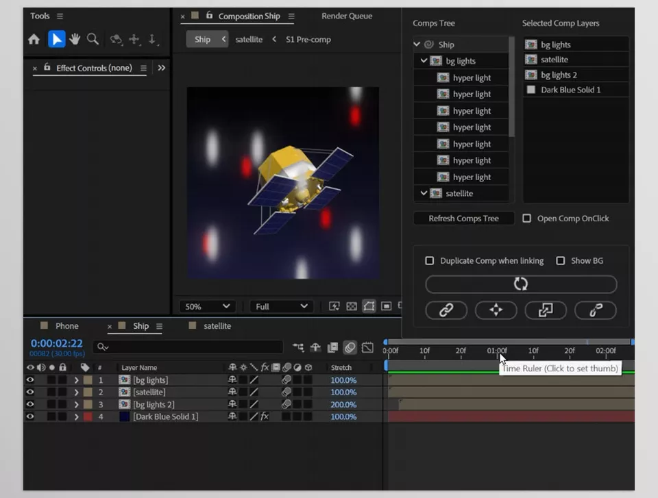 Aescripts - Deep Comp - Unfold precomps, edit layers with real-time feedback, and fold them back seamlessly.