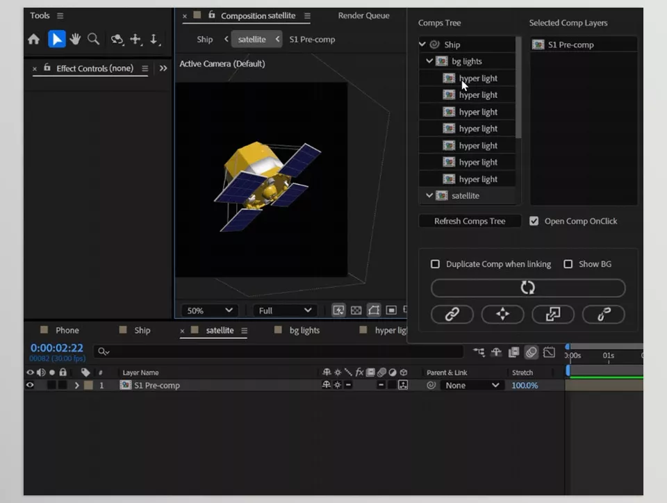 Aescripts - Deep Comp - Effortlessly navigate and manage After Effects project compositions.