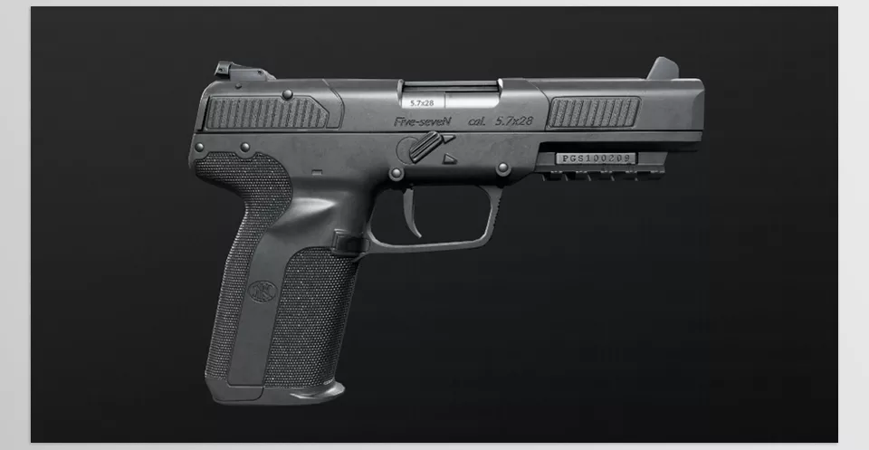 A close-up view of a detailed handgun showcasing the precision in every curve and feature.