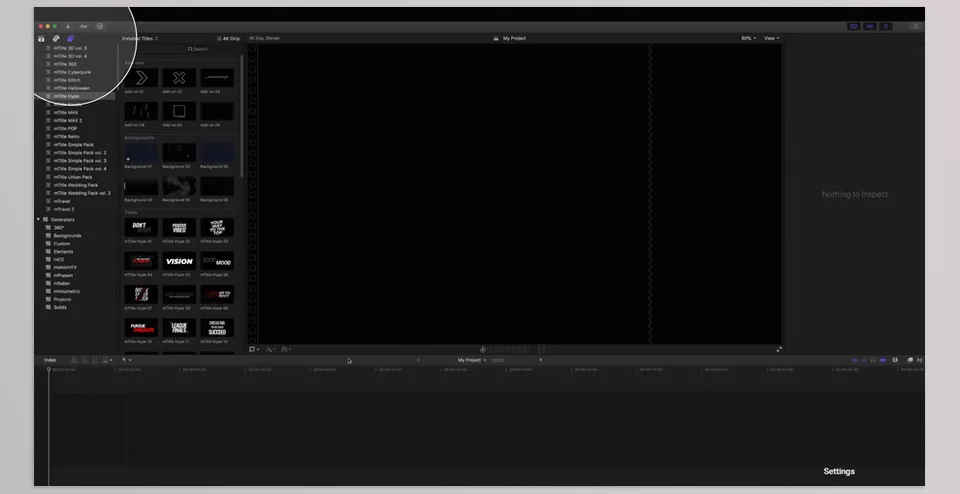 MotionVFX - mTitle Hype DVR - Customize and apply over 60 titles seamlessly, whether you’re working on a vertical or horizontal video project.