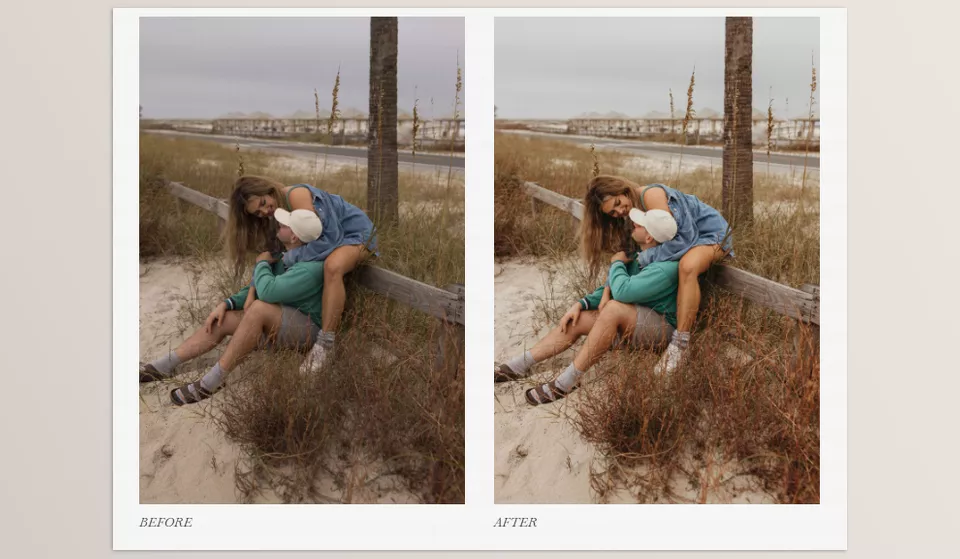 Kendall Aubrey Presets Pack NO.2 - A soft morning glow that wraps you in comfort as memories of long walks by the sea come flooding back.