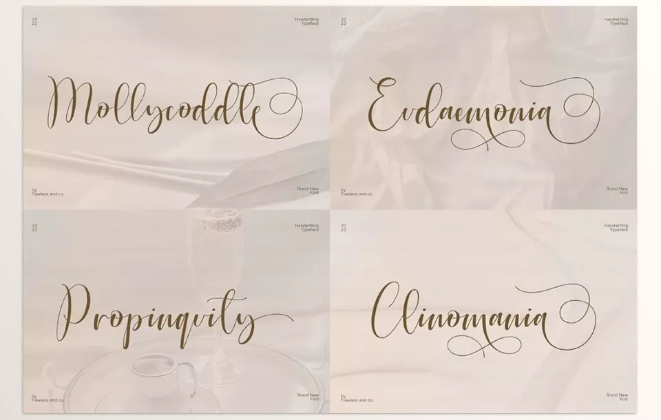 Elegant Script Font Bundle 10 Premium Typefaces - Add a touch of sophistication to your designs with these beautifully crafted handwritten fonts.
