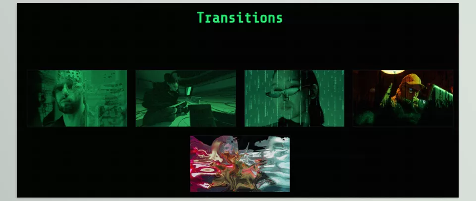 MotionVFX - mMatrix FCP or DVR - Transform your edits with glitch-infused visuals and cinematic transitions that captivate.