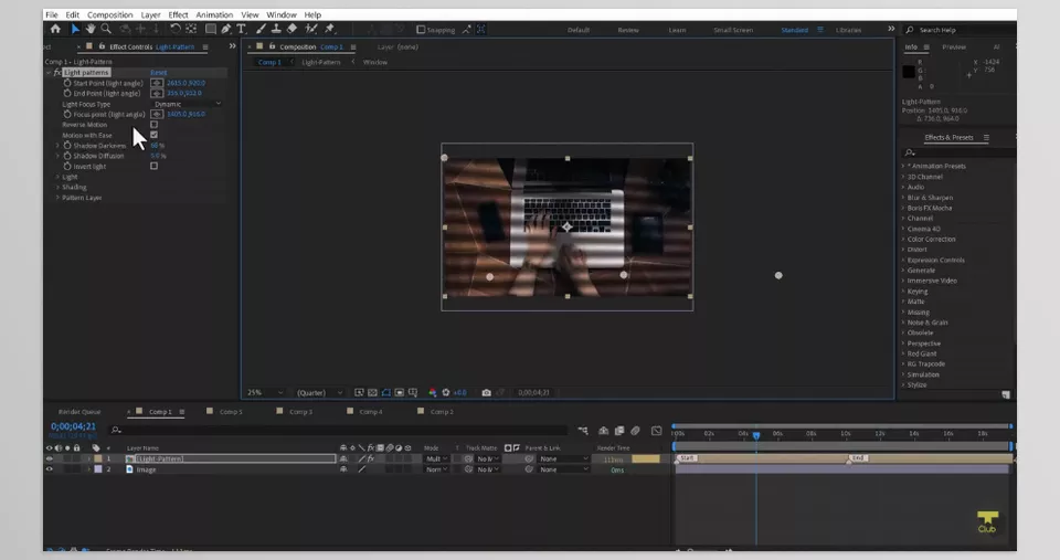 Light Patterns - Organize your project seamlessly while creating stunning visual effects with customizable light movement and shadow options.