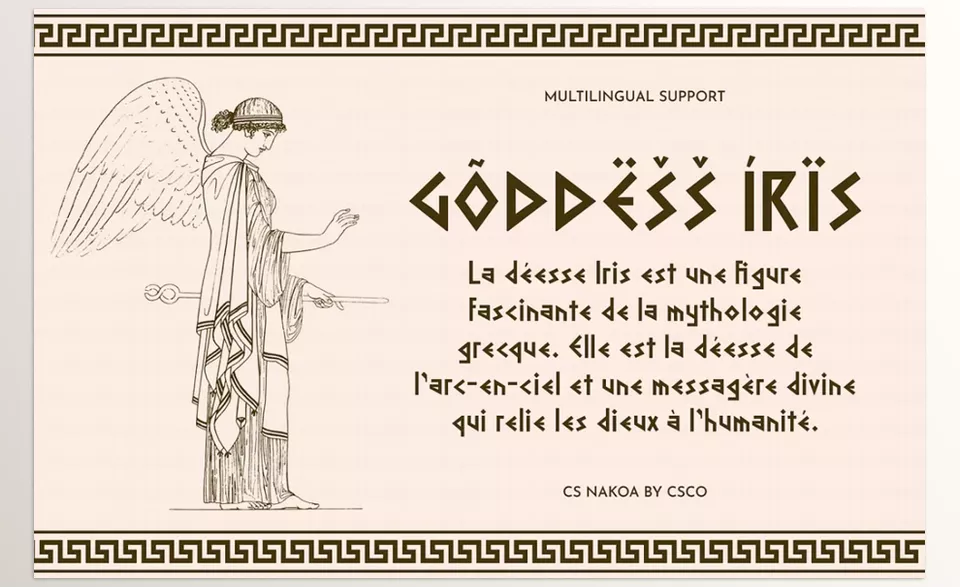 CS Nakoa Ancient Greek Font - Sculpted elegance meets mythological strength in a modern typographic form.