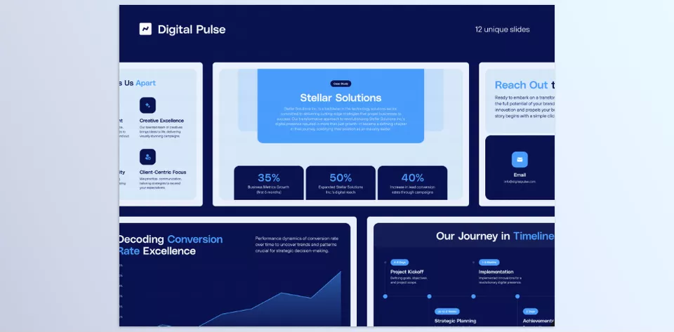Business Presentation Template Digital Pulse - Transform your ideas into impactful visuals.