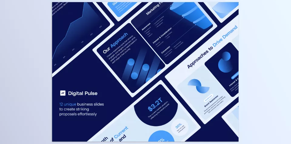 Business Presentation Template Digital Pulse - Elevate your business communication effortlessly.