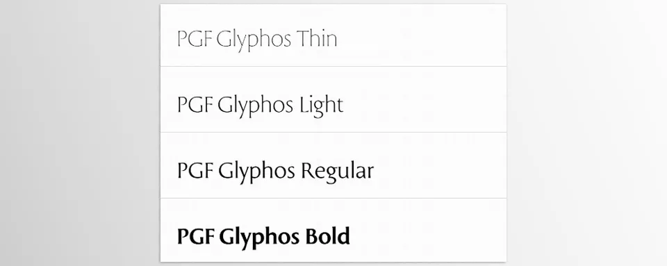 PGF Glyphos Font Family - The perfect blend of modernity and elegance for any project.