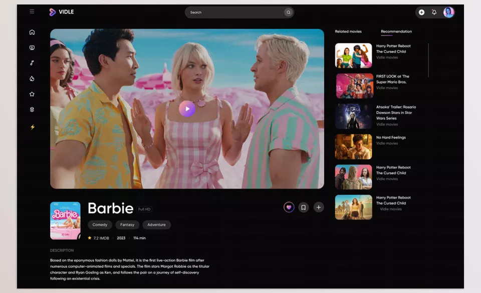 Pixflow - Video Streaming Web UI Kit - An overview of the sleek and minimalist design of the landing page.