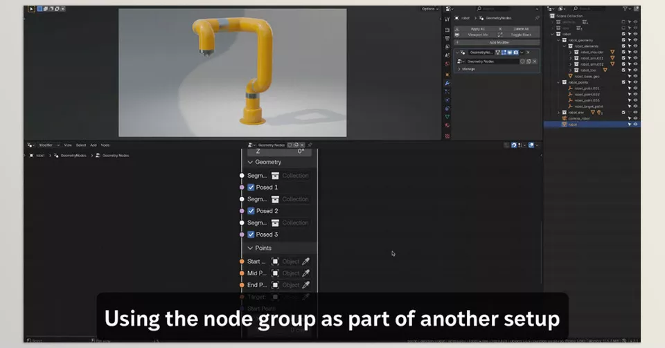 Gumroad - Simple IK Solver Node Group for Blender - Witness animation setup revolution powered with Geometry Nodes.