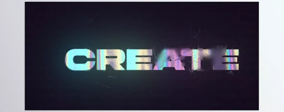 Colorful Holo Typography - Feel the experience of the visuals bursting with energy as neon colors grasp your attention.
