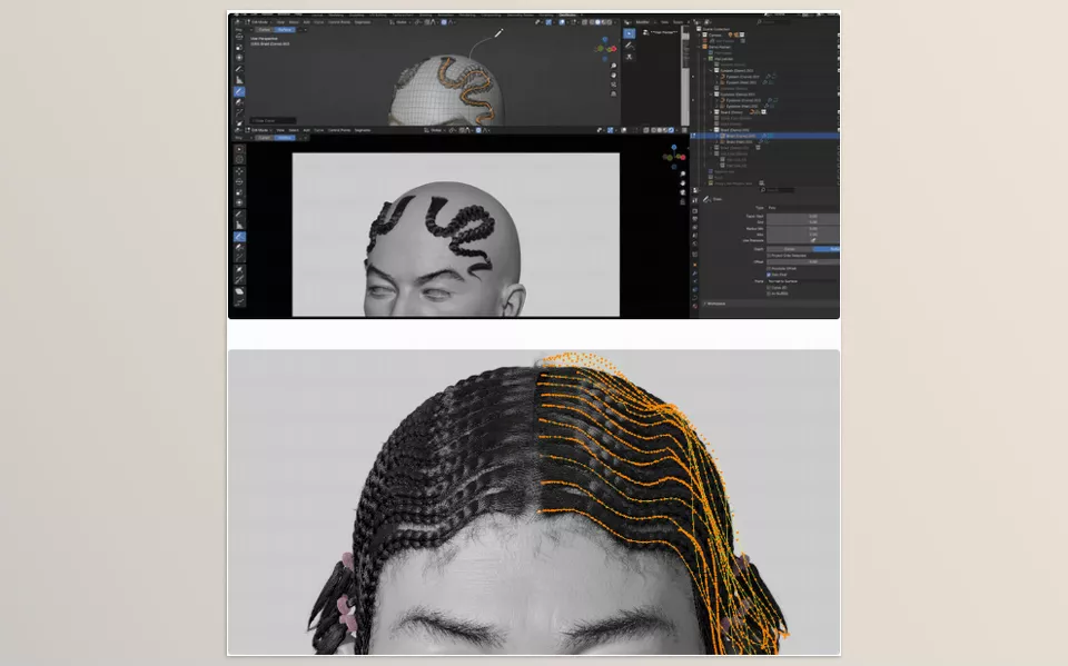 Hair Painter - Simple sketches can be animated and turned into realistic hairstyles with dynamic simulations.