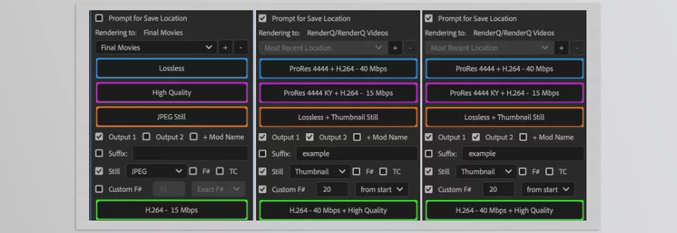Aescripts - RenderQ - Automate your render workflows using customizable buttons for simplfied output management.